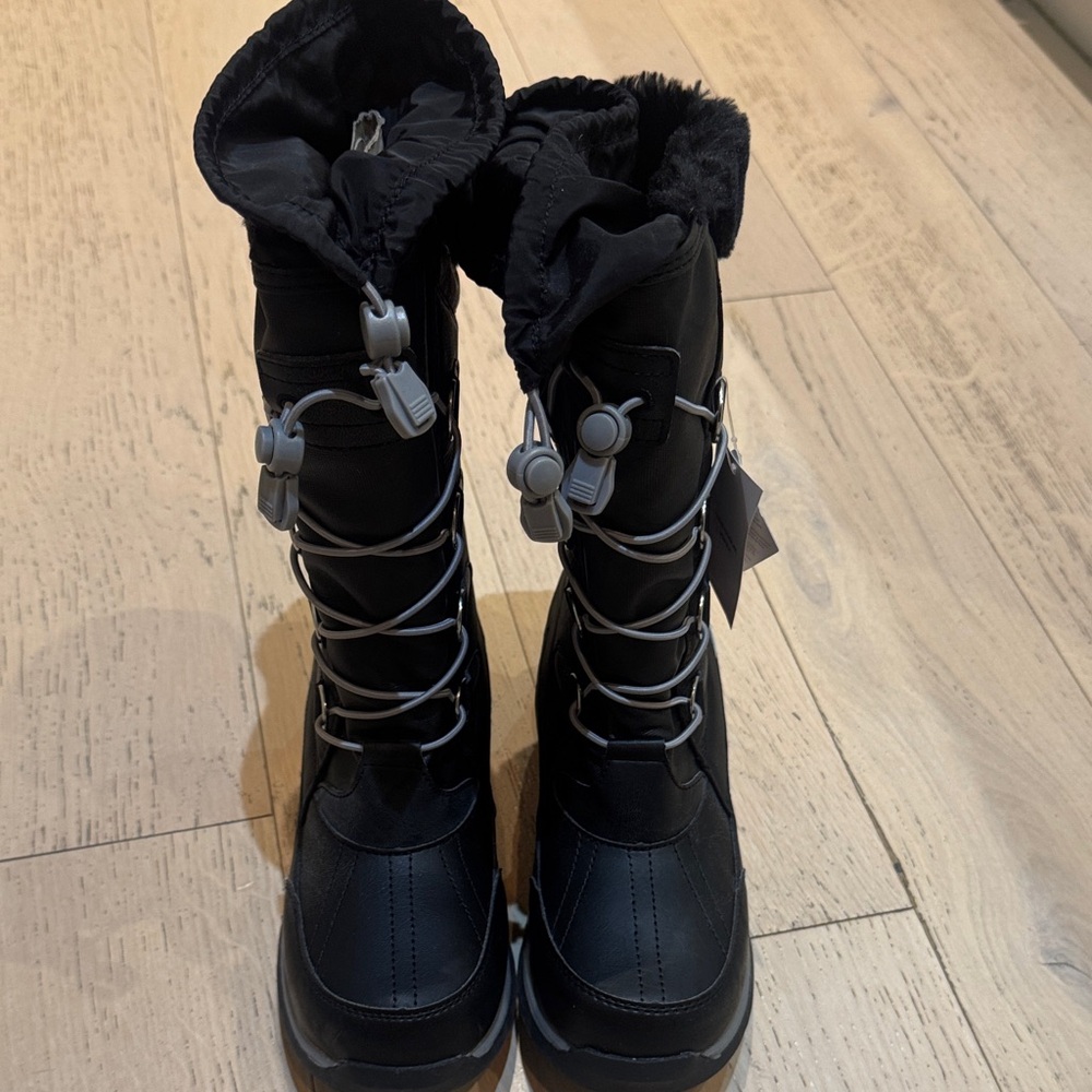 Land’s End Girls Black Winter Boots Size 3